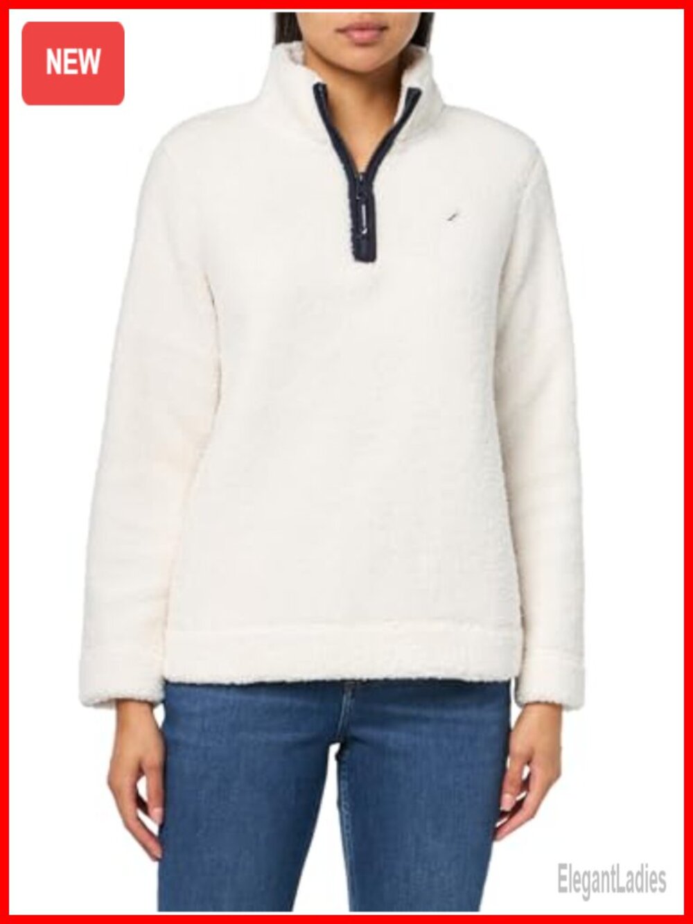 Mockneck Fleece Sweater Pullover 1/4 Zip Long Sleeve